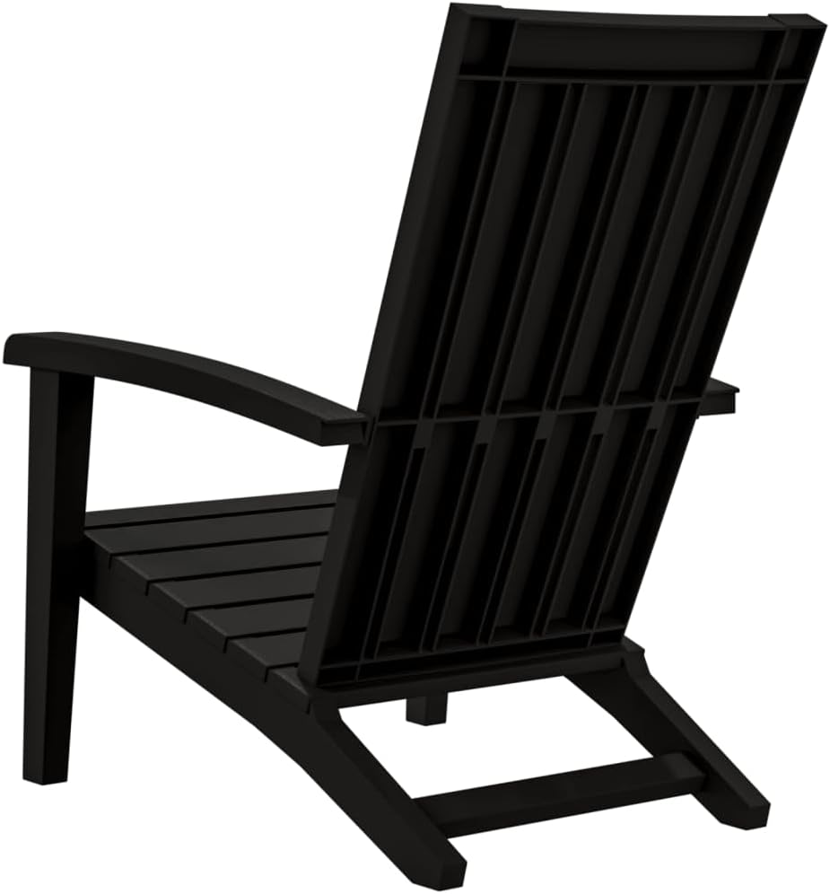vidaXL Garden Adirondack Chair Set of 2 Black Polypropylene Standard