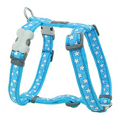Harnais Red Dingo XL motif étoiles turquoise pour grand chien de 71 à 113 cm
