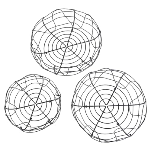 TEMOOUES Juego de 3 cestas de frutas de metal de estilo nórdico, juego de cuencos modernos para organizar fácilmente la cocina y la encimera