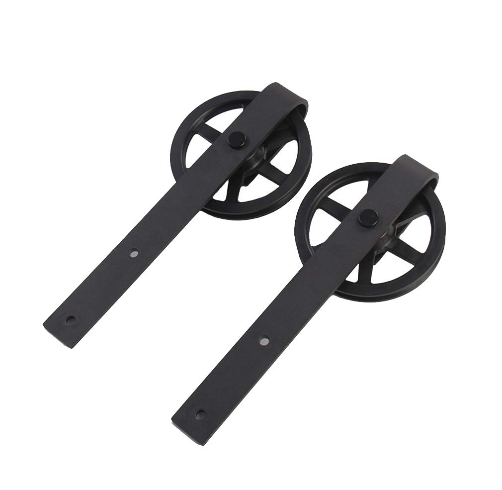 CCJH 6.6FT Kit di Guide Per Porta Scorrevole, 200 cm, Kit di Binari Per Porta Scorrevole (Forma di Rullo di Grandi Ruote)