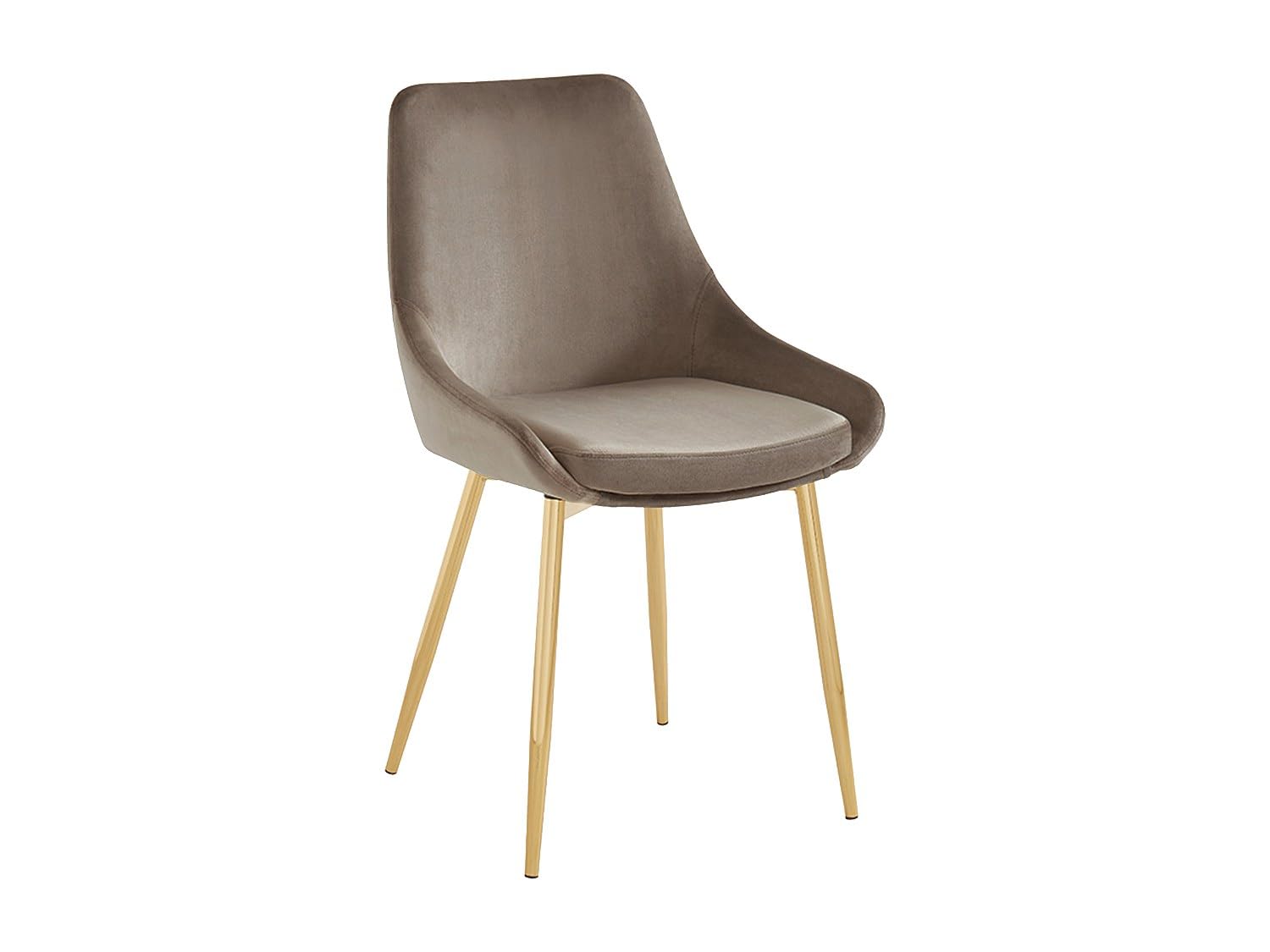 Vente-unique Masurie 6 StÅhle ? Samt und vergoldetes Metall ? Taupe