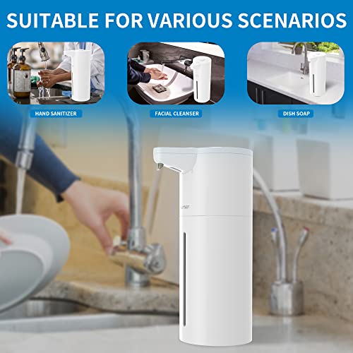 Image of Aunmaon Automatic Soap Dispenser Touchless, Modern, Kitchen & Bathroom, Hands-Free, Adjustable Volume, Long Battery Life, Compatible with Thick & Thin Soap, Easy for Toddlers, Clog-Free, White