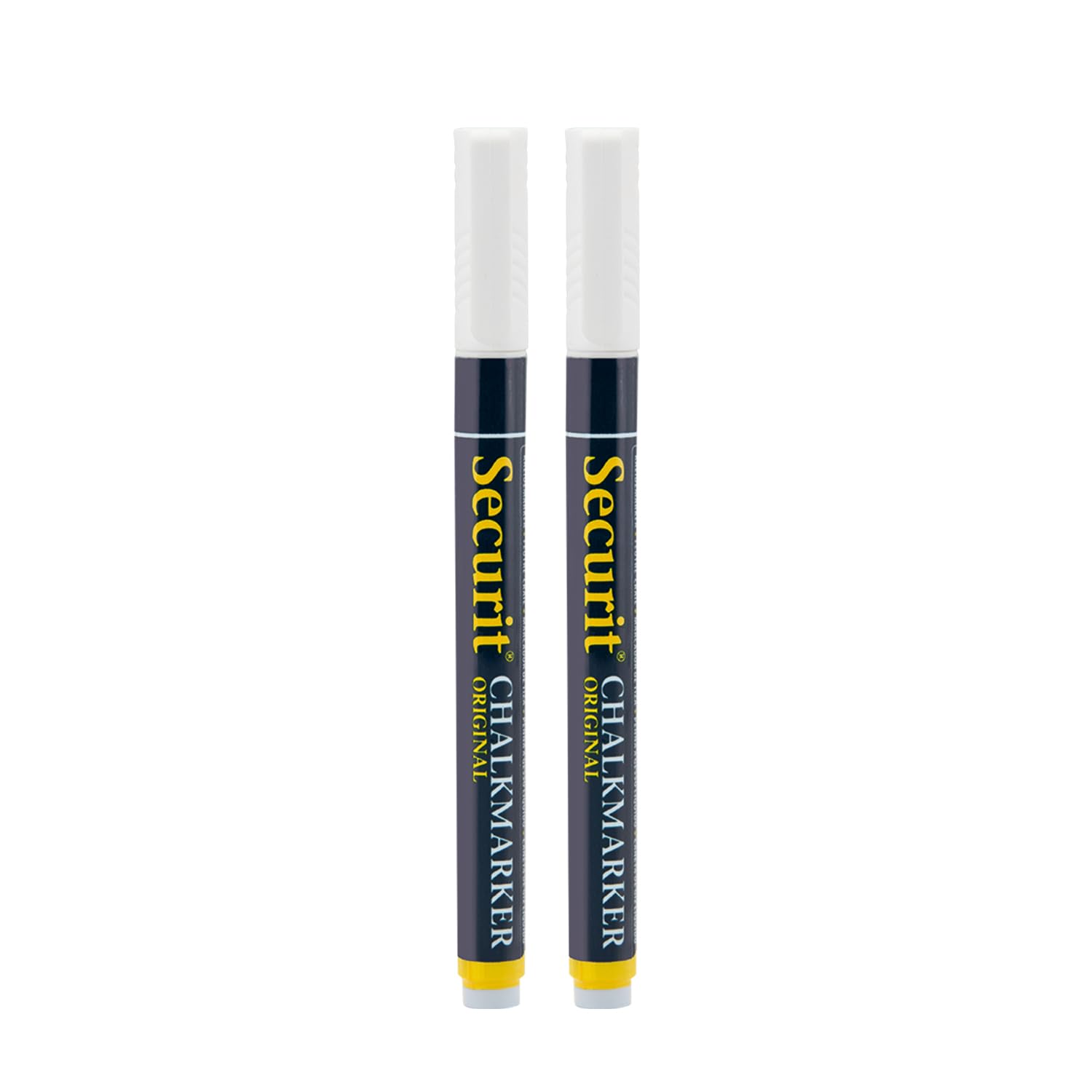 SECURIT Set Da 2 Pennarelli A Gesso Liquido Bianco Punta Fina 1-2mm