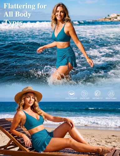 Image of Blooming Jelly Women's High Waisted Bikini Sets Tummy Control Bathing Suit Two Piece Swim Suit 2026 Retro Swimsuit