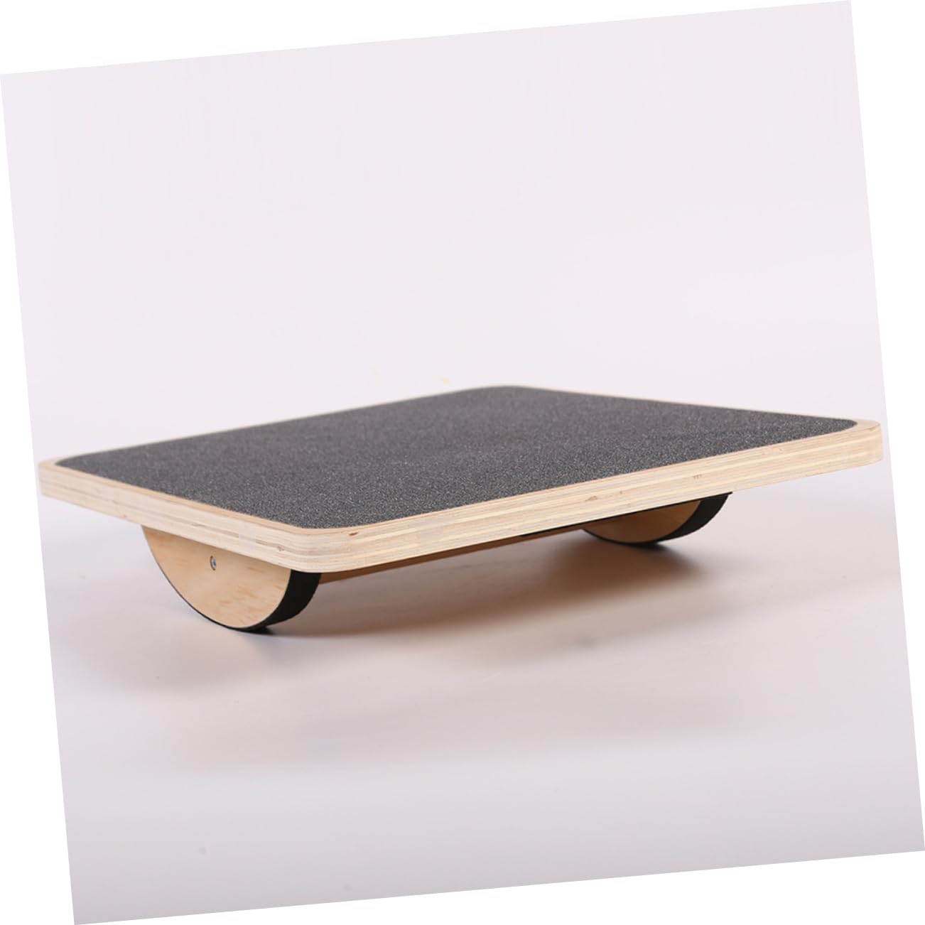 Abaodam Holzfarbe Wobbelboard Balancebrett Aus Holz Rutschfeste Stehplatte Wackelbrett Für Zuhause Balance-trainingsgerät Rechteckige Balanceplatte Fürs Büro