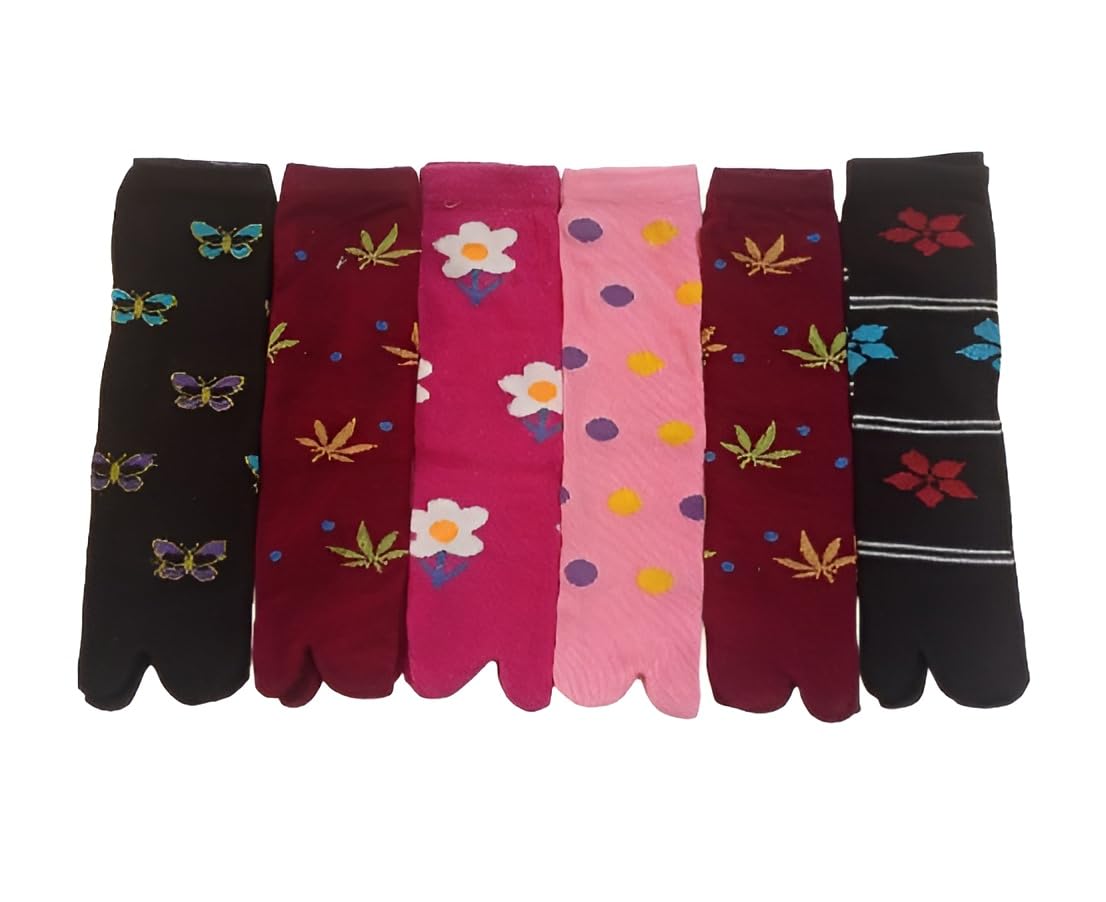 Women's Socks, Cotton Thumb Ankle, Pack of 6 Pairs,Free Size Multicolor-picture-56