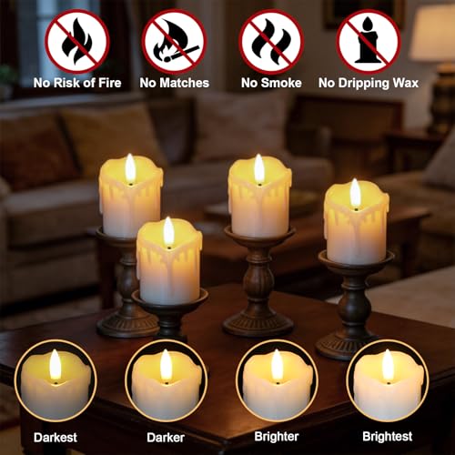 Image of White Flameless Votive Candles Battery Operated with Remote Timer