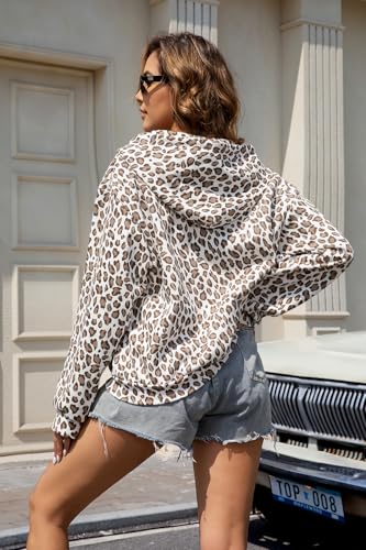 Camo Zip Up Hoodie Women Men Oversized Hooded Leopard Jacket Long Sleeve Pullover With Pocket3