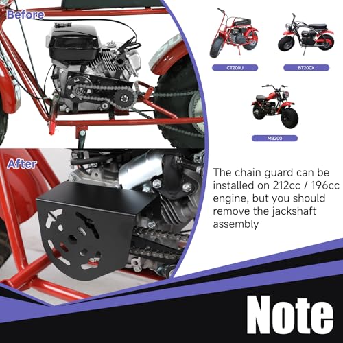 Image of Short Mini Bike Clutch Cover Chain Guard Replacement for Predator 212 Coleman CT200U CT200U-EX BT200X CT100U CC100X Massimo MB200 Baja DB30 GX160 GX200 79cc 196cc 224cc Engine Parts