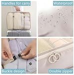 9 Set Packing Cubes - Waterproof Mesh Travel Luggage Packing Organizer(Beige)