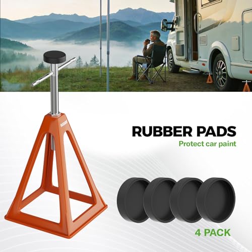 Image of RVGUARD RV Stack Jacks 4 Pack, Aluminum Stabilizer Jacks for RV Trailer Camper, Single Support Up to 7500 Lbs, Adjustable from 11 inch to 17 inch