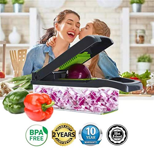 Vegetable Chopper, Onion Chopper, Mandolin Slicer,Pro 10 In 1Professional Food Choppermultifunctional Vegetable Chopper And Slicer, Dicing Machine, Adjustablevegetable Cutter With Container(Grey) #TOP1