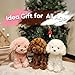 WEIGEDU Adorable Labradoodle Plush Toy Fluffy Red Poodle Stuffed Animal Dog Puppy, 12.6