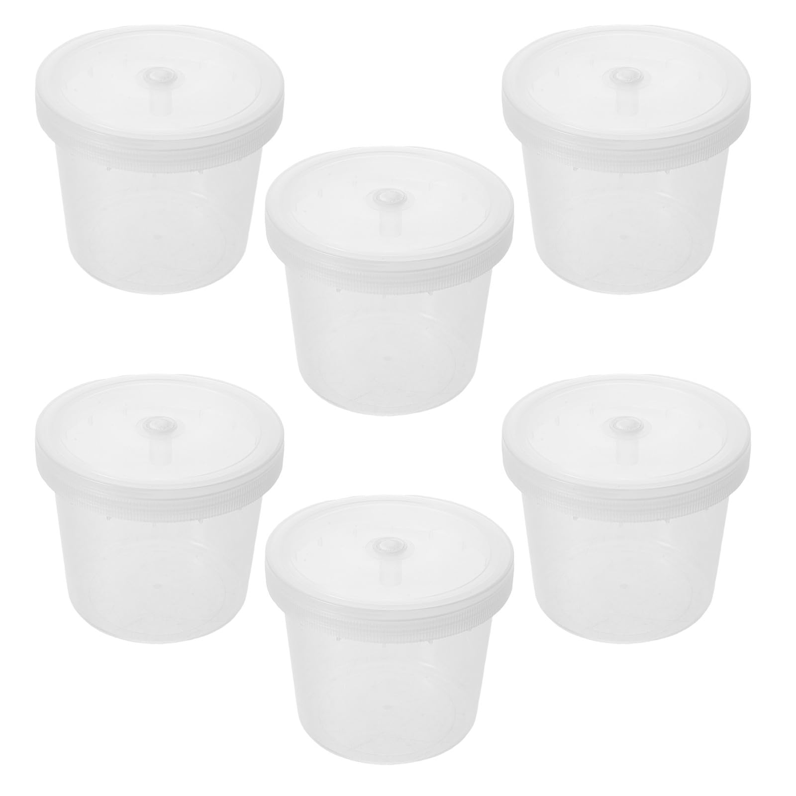 Paquete De 6 Botella de Plástico Pp para Cultivo con Tapa Transpirable, Capacidad 480ml, Botella Transparente de Boca Ancha para Recolección de Muestras y Cultivo Intensivo