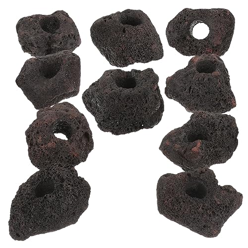 GRIRIW 10個 火山石植民地化リング コーラル 水族館の空気ポンプ 水槽の付属品 大きな水槽 水槽の背景 水槽の装飾 水草固定ホルダー 水草固定台 水槽の水草ホルダー 水槽の生息地 火山岩