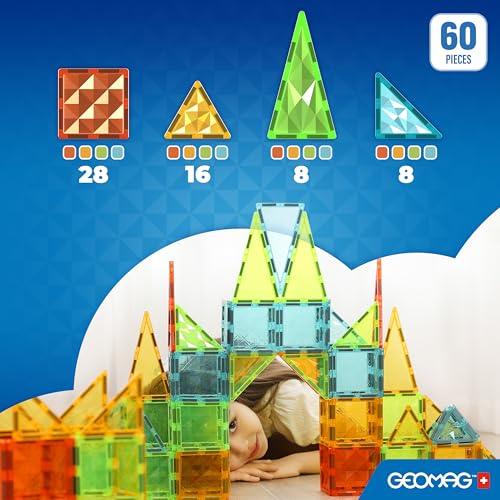 Tuiles magnétiques GEOMAG Tiles Gems 60 pièces Effet cristal Dès - vue 6