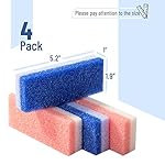 Slick- Pumice Stone for Feet Callus Remover, 4 Pack, 2 Colors, Foot Scrub for Pedicure, Foot Stone Pumice, Callus Remover for Feet, Foot Callus Remover, Feet Scrubber Dead Skin, Foot Pumice Stone