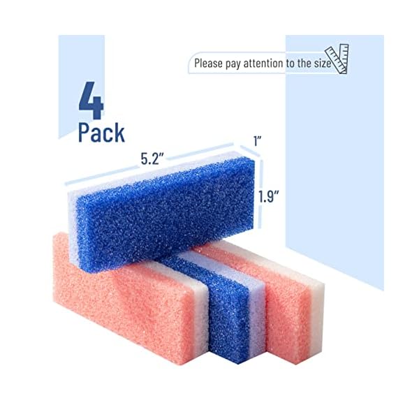 Slick- Pumice Stone for Feet Callus Remover, 4 Pack, 2 Colors, Foot Scrub for Pedicure, Foot Stone Pumice, Callus Remover for Feet, Foot Callus Remover, Feet Scrubber Dead Skin, Foot Pumice Stone
