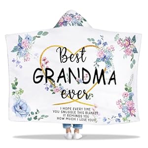 Mothers day grandma gifts gift for grandma wearable blanket great grandma hoodie blanket from grandkids thoughtful grandma hooded blanket 47×72 in for birthday grandparents day christmas  urban country home decor