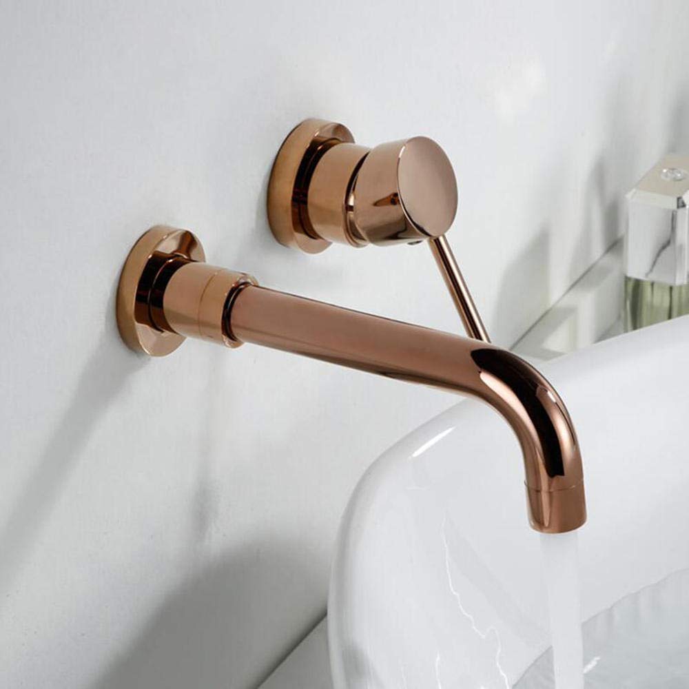 grifos lavabos, de oro rosa europeo, grifo de pared bano, grifo de pared lavabo, grifo lavabogrifo fregadero monomando, montado en la pared, de un solo grifo