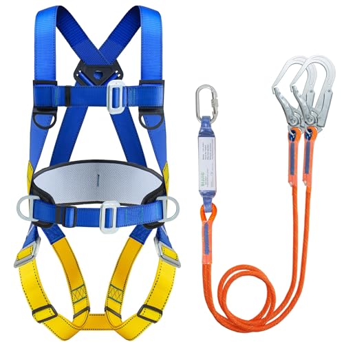 DIJJIG Universal Full Body Fall Protection Safety Harness with Dorsal D-Ring and Mating Buckle...