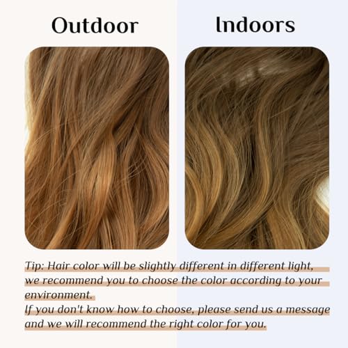 Image of Ombre Bayalage Hair Extension 14 inch Long Natural Wavy Halo Flip in Natural Synthetic Hairpiece Hidden Wire Crown Headband Hair Pieces For Women Heat Friendly Fiber (M04# 10T27)
