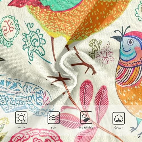 Watercolor Birds Floral Leaves Little Girl Panties Toddlers Underwear Floral Cotton Bright Briefs Kids Undies 2t3