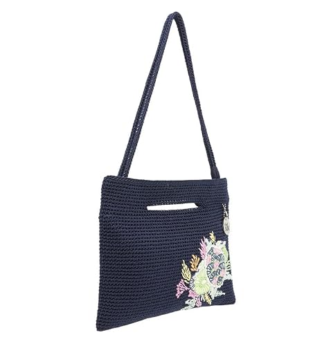 The Sak Resak Crossbody Bag In Recycled Hand-Crochet, Convertible Purse, Denim Seascape #TOP1
