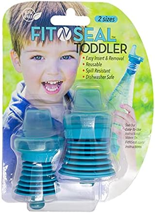Fit n Seal Sippy Cup Bottle Top - Spill Proof Sippy Top for Toddlers Drinking Water, Juice or Milk Plastic Bottles - Reusable, No BPA, Non-Leak Universal Lid for Travel - Gift for Busy Parents