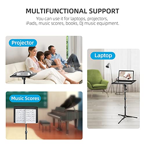 CODN-Projector-Stand-Foldable-Projector-Mount-Laptop-Tripod-Adjustable-Height-23-to-43-Universal-Outdoor-Laptop-Floor-Stand-for-Computer-Book-Music-Notes-Sound-Media-DJ-Equipment