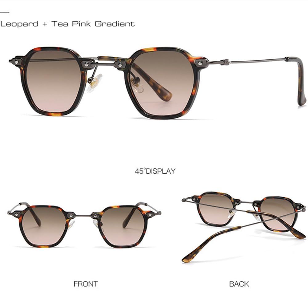 Popularne modne małe kwadratowe damskie okulary przeciwsłoneczne retro nity męskie przezroczyste okulary przeciwsłoneczne z gradientowymi soczewkami