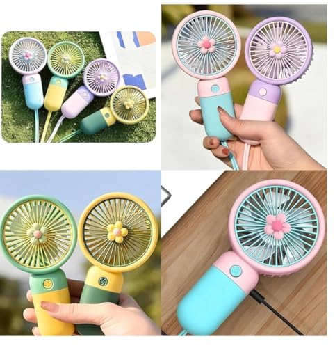 Image of Pack of 6 Cute Mini Handheld Electric Fan (up to 6 Hours Running) - Birthday return gifts for Kids Party I Boys and Girls age 3 4 5 6 7 8 9 10 Years old