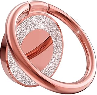 Allengel Cell Phone Ring Holder, 360 Rotation Glitter Metal Finger Ring Grip Kickstand