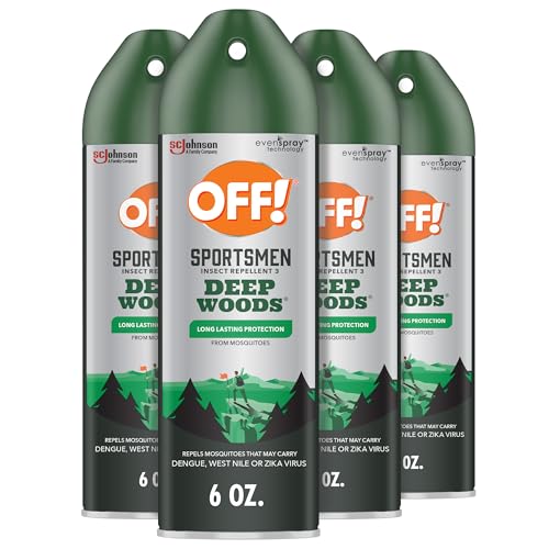 OFF! Deep Woods Sportsmen Insect Repellent Aerosol, Bug Spray Containing 30% Deet, Protects Against Mosquitoes, 6 Oz, 4 Count