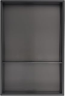 ZDHHT Stainless Steel Shower Niche 12" X 18" Matte Black No Tile Needed Square Corners Wall-Inserted Wall Niche Double Shelves Recessed Niche, for Shower or Tub Storage