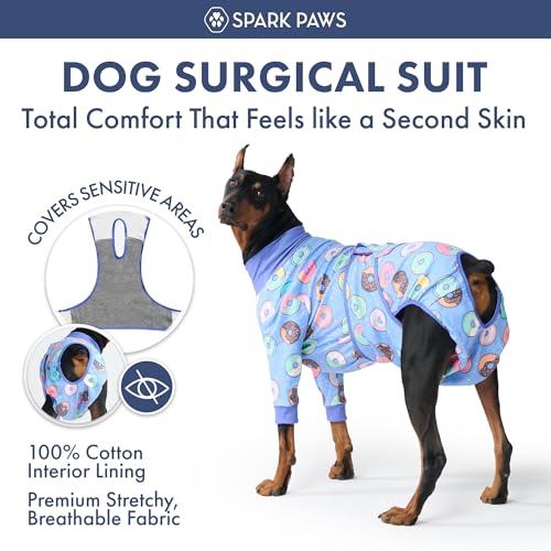 Image of Spark Paws Dog Recovery Suit - Surgical Onesie After Surgery, Male & Female