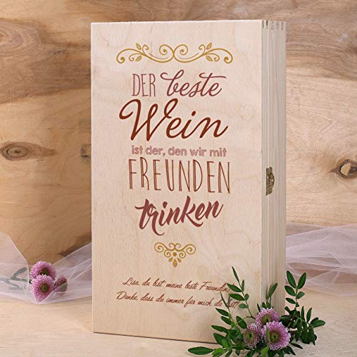 Herz & Heim® Wein Geschenkset mit graviertem Weinglas, Bree Wein zur Auswahl in Geschenkbox für Beste Freunde Rosé - Image 5