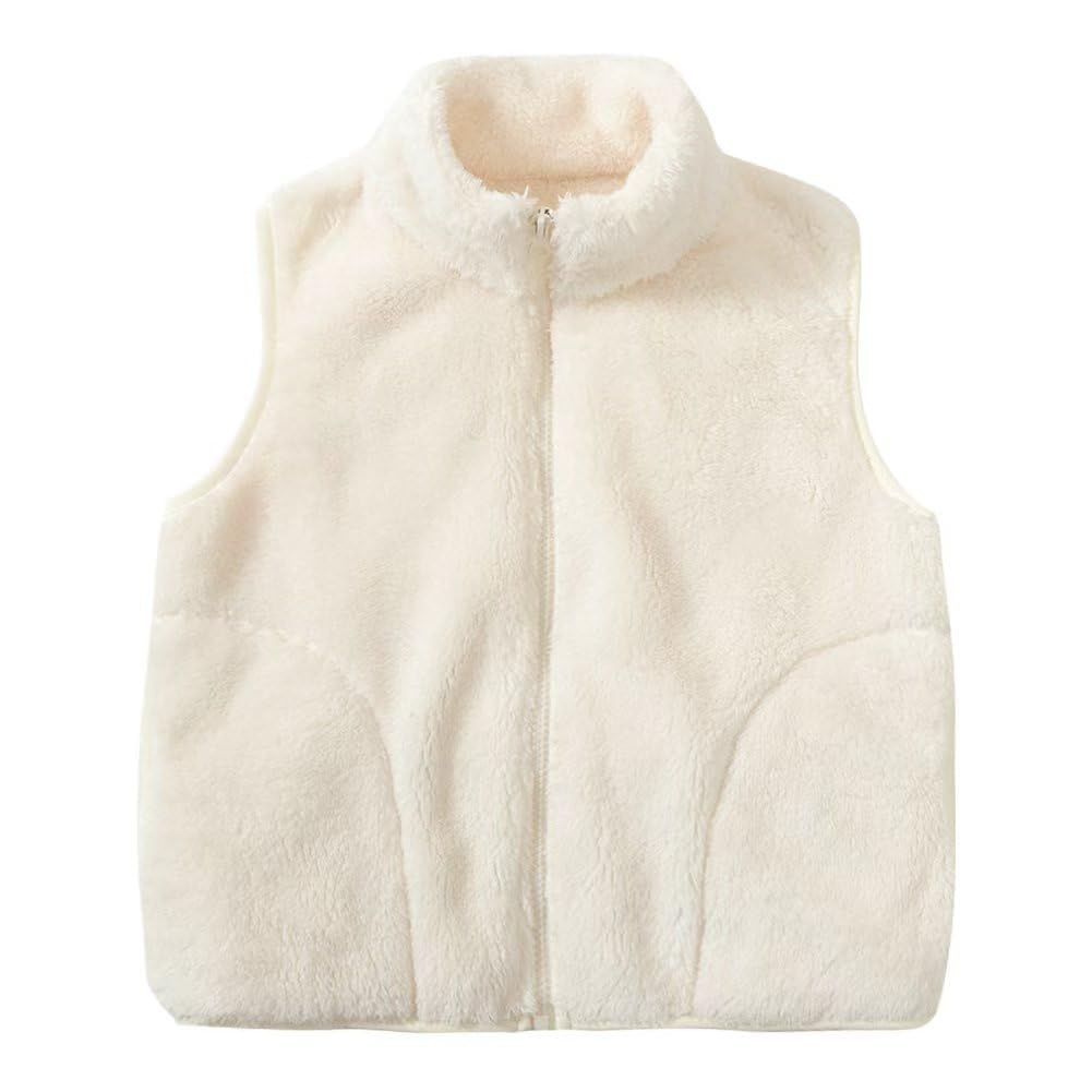 Girls Boys Zippered Vest Warm Soft Fleece Outerwear Jacket with Pockets 3-12 Years