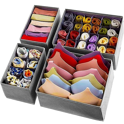 Uni11- Organizador de Cajones para Ropa Interior.Cajas de Almacenamiento de tela Plegables, para...