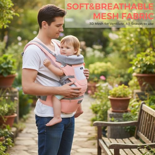 Image of SNOWIE SOFT 6 in 1 Baby Carrier Hip Seat Travel Kangaroo Hip Seat with Detachable Belt Multifunctional Seats with Storage Design Travel Adjustable Baby Carrier for 0-3 Years Old