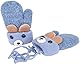AIDIER Baby Winter Fäustlinge auf Schnur für 0-3 Jahre Kinder Niedlicher Bär Gestrickte Warm Handschuhe mit Fleece Gefüttert Kleinkind Hang Neck Fäustlinge für Baby Jungen Mädchen