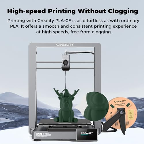 Image of Creality Carbon Fiber Filament, Hyper PLA-CF Filament, 3D Printer Filament 1.75mm High Speed 50-300mm /s High Strength High Layer Adhesion, 1KG*2 Cardboard Spool Fit Most 3D Printers