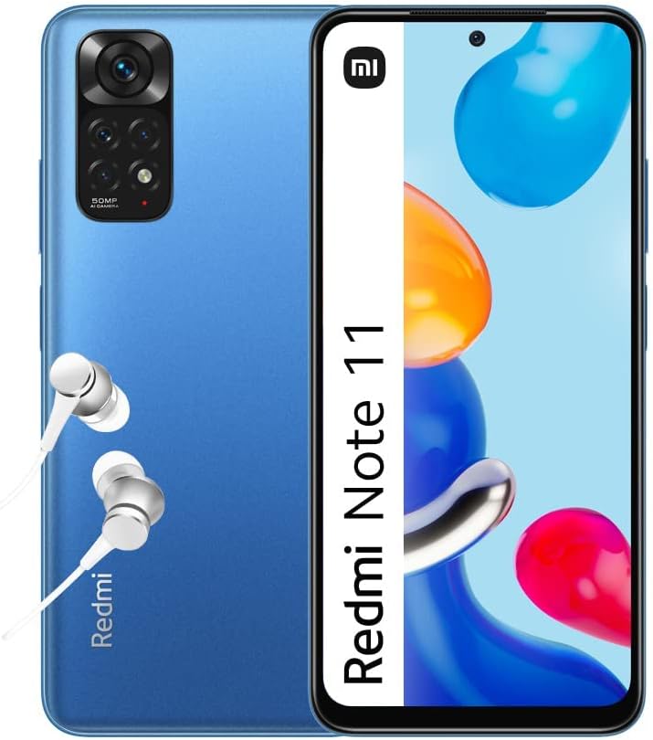 XIAOMI Redmi Note 11 - Smartphone 4+128GB, 6.43 Inch 90Hz FHD+ Amoled Dotdisplay, Snapdragon 680, 50MP AI Quad Camera, 5000mAh, Twilight Blue UK Version