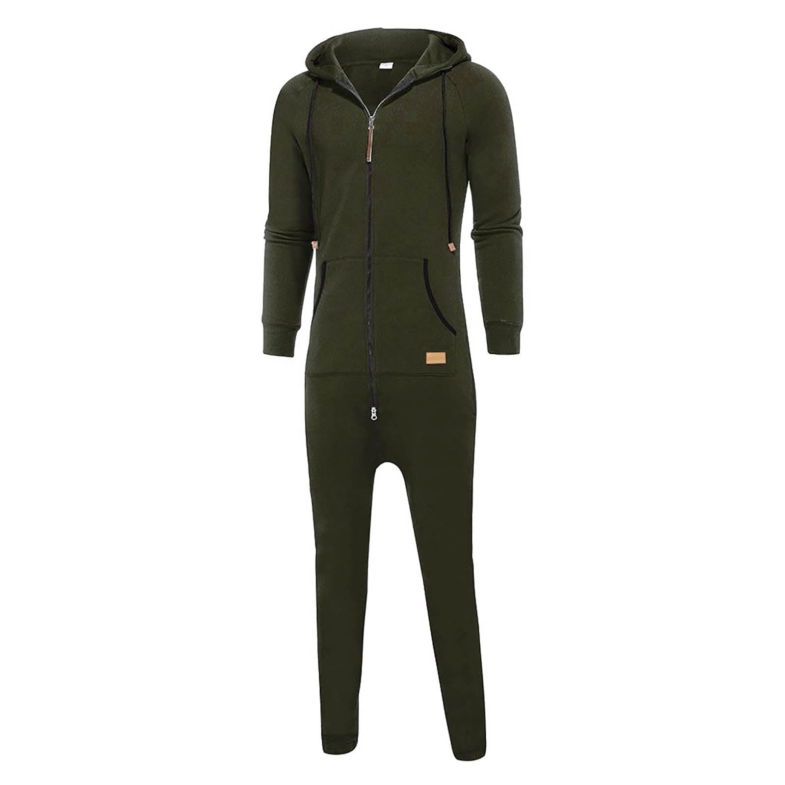 Combinaison Pyjama Homme Polaire Grenouillere Homme Combi Pyjama Onesie Tout en Un Chaud en Polaire Onesie Comfortable Homme Polaire Rompe Jumpsuit Zippé Sleepwear Ample Pyjamas