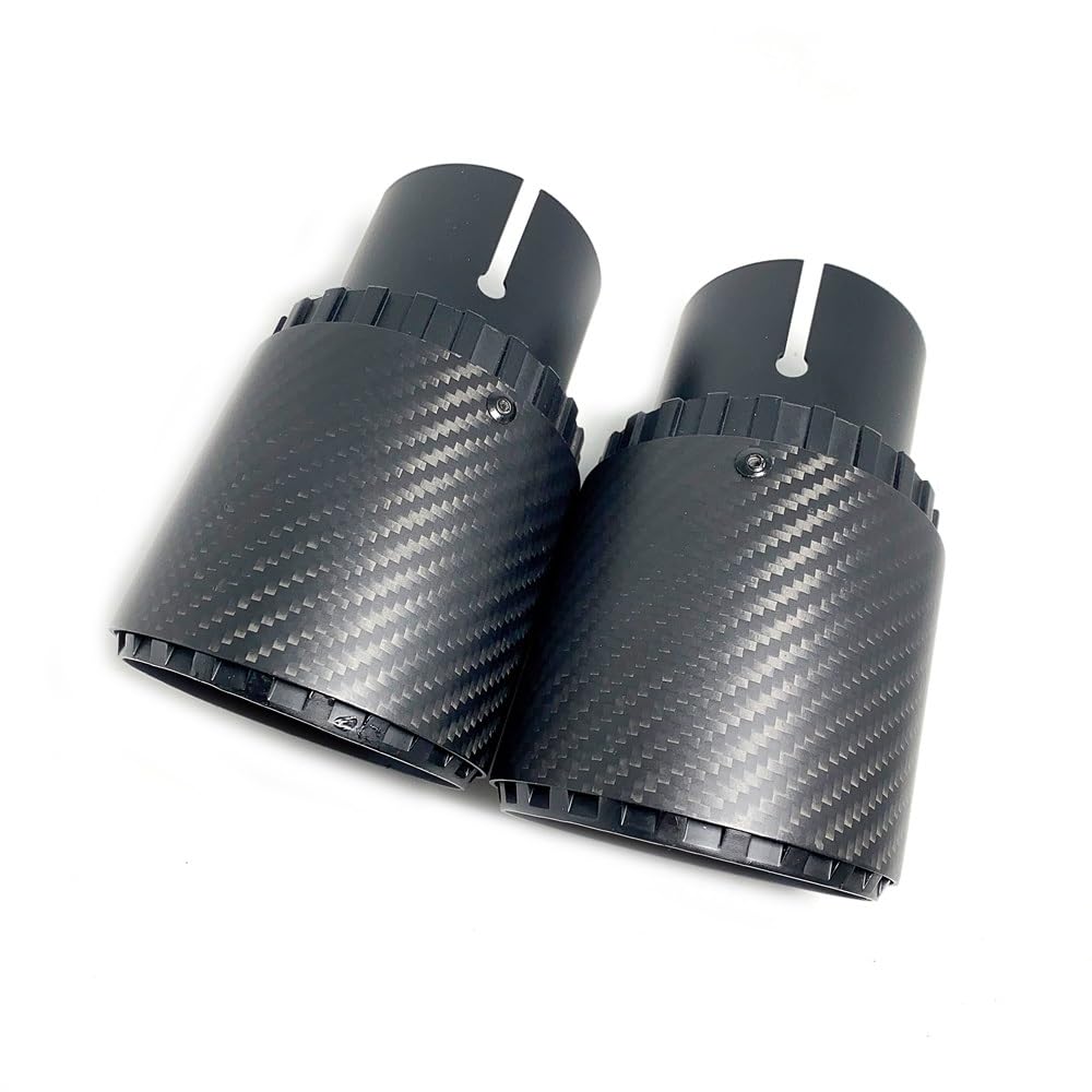 Tubo Escape Coche 1 Uds Modificación De Coche Tubo Escape Negro Garganta Trasera Aleación De Aluminio Con Punta De Silenciador De Fibra De Carbono Mate escape automóvil ( Color : ID 60mm OD 89mm )
