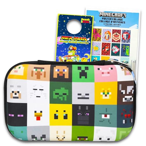 Minecraft Estojo de lápis para crianças, meninos – Pacote com suporte Minecraft Pencil, Minecraft Pens, Minecraft Erasers, adesivos, mais | Conjunto Minecraft School Supplies