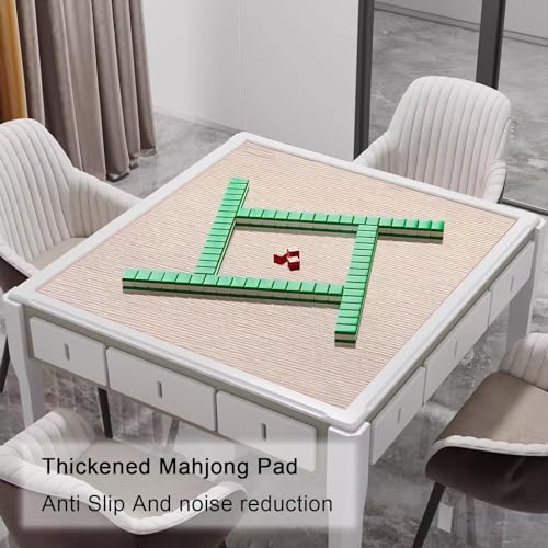 Tapete cuadrado para mesa Mahjong 80x80 cm beige miniatura 2