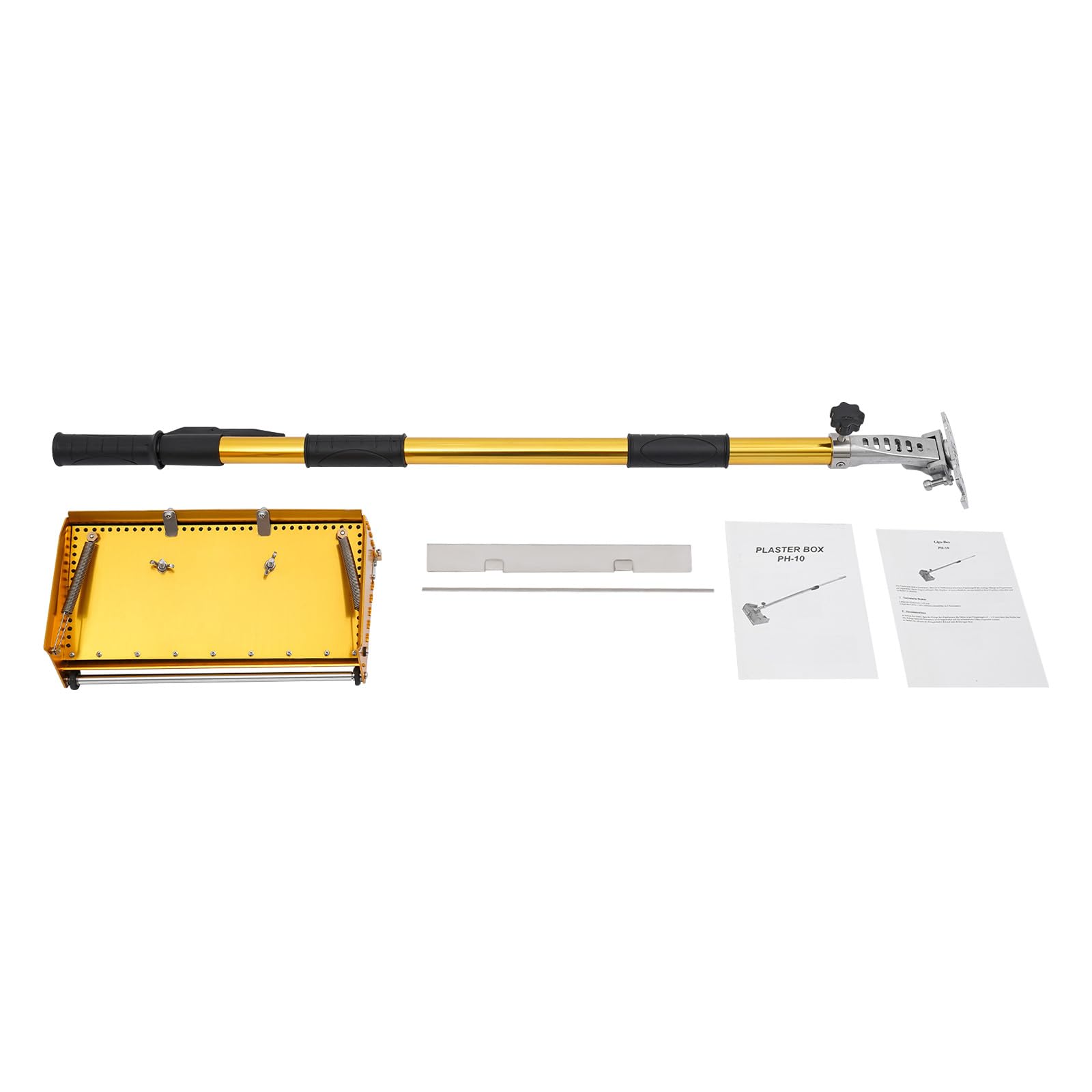 Drywall Flat Box Set,Wallboard Mud Compound Putty Powder Finishing Box Tool | Professional Wall Plastering Scraping Scraper Finishing Flat Box for Wall Painting, Verputzbock mit Teleskopstange