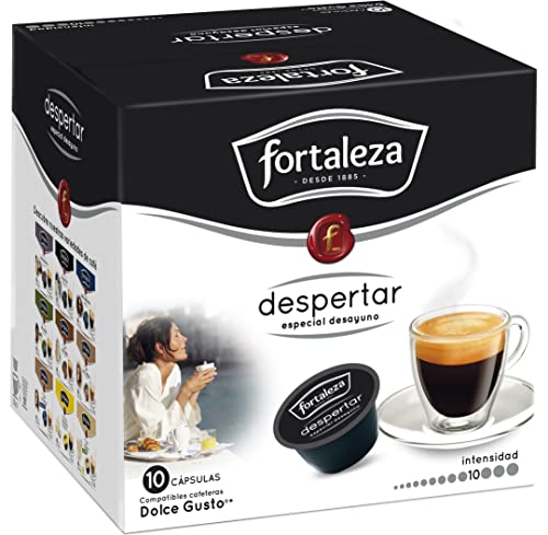 Café FORTALEZA - Cápsulas de Café Despertar Compatibles con Dolce Gusto - Caja de 10 Unidades / Cápsulas