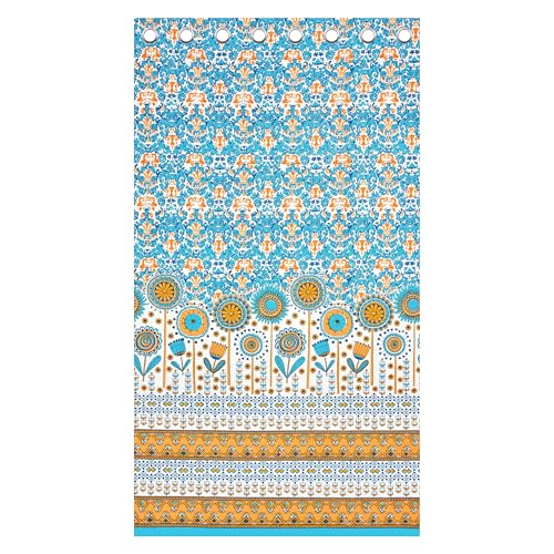 Image of BLOCKS OF INDIA Hand Block Printed Cotton Daylight Curtains with Eyelets(Set of 2 Curtains)